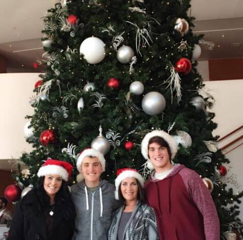 Kristi Branim Fox with mother Gloria Darlene and sons Kyler and Caleb on Christmas.